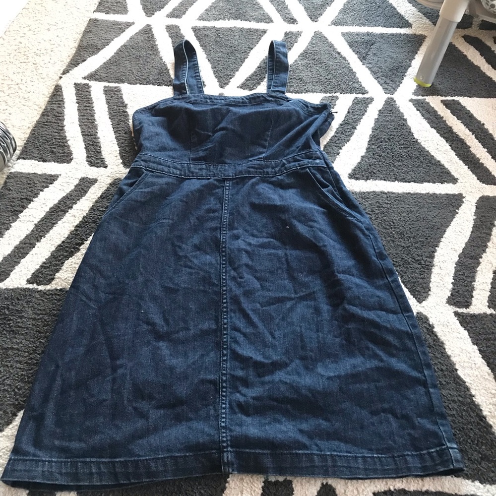 Adjustable strap jean dress